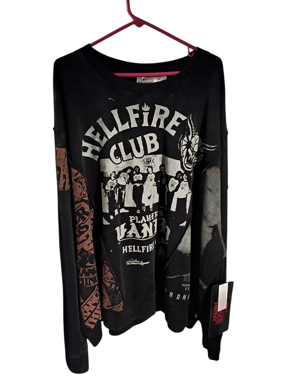 Netflix Black Hellfire Club Graphic Long Sleeve Sweatshirt
